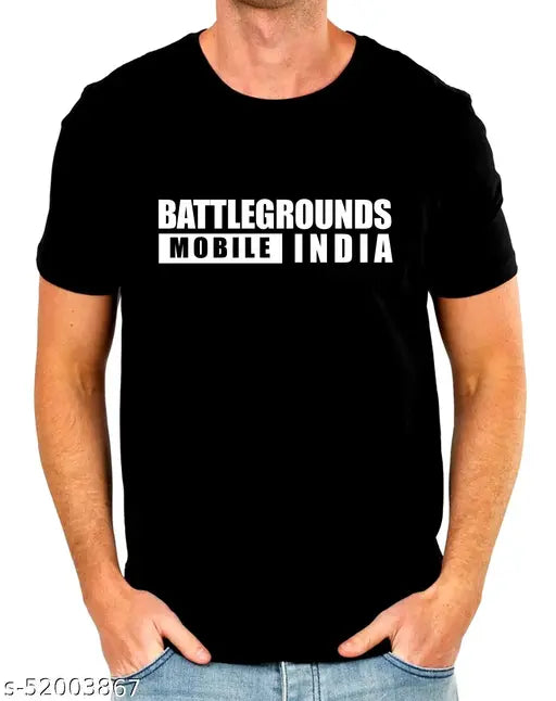 Trendy cotton, short-sleeved men's t-shirt with printed gaming design, perfect gym wear