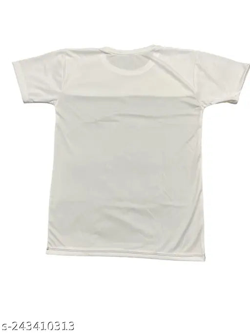Trendy Lycra T-Shirt for Men HAKSH LIFESTYLE, printed design on short sleeves. Model wears size M (38 in chest, 27 in length). Made in India