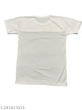 Trendy Lycra T-Shirt for Men HAKSH LIFESTYLE, printed design on short sleeves. Model wears size M (38 in chest, 27 in length). Made in India
