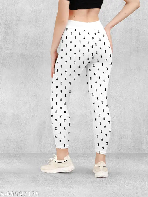 Cotton blend printed jeggings for women and girls (pack of 2), high rise, slim fit, ankle length, dry clean only