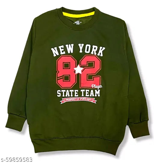 Printed Full Sleeves Kids Round Neck Sweatshirts