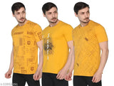 Cotton blend round neck T-shirt by Shaun, printed pattern, short sleeves - India
