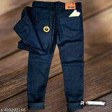 Black stretchable men's slim fit jeans