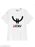 Striped polyester Jatav T-shirt, short sleeves, size M (38" chest), made in India