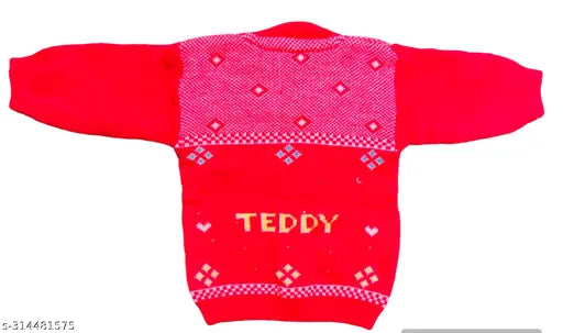 Acrylic baby boys and girls sweaters with long sleeves, printed net design in various sizes: 0-3M, 0-6M, 3-6M, made in India