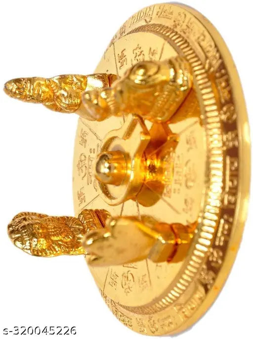 Golden Shiv Parivar: Metal figurines of Shivling, Shri Kartik MATA, Parvati, Ganesha, and Nandi (3.5x3.5 inches). Indian religious symbol for prosperity, unity, and blessings