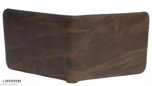 PU leather bi-fold wallet with two zip pockets and five card slots, solid color design for everyday use