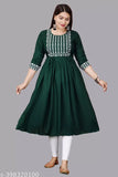 Rayon Anarkali Kurta Set for Women: Three-Quarter Sleeve, Floral Printed, Round Neck, Versatile Styling