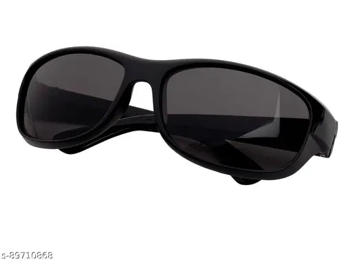 Solid black sports cap and sunglasses combo by KiwiCaves, ideal for casual, outdoor activities, and travel