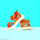 Orange sports sandals for children's play, featuring Chhota Bheem branding