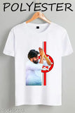 Printed net polyester Pawan Kalyan Jana Sena logo back short sleeve t-shirt