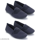 Grey PU ballerinas with textured pattern and slip-on fastening - comfortable women's and girls' flip flops for daily wear and exercise