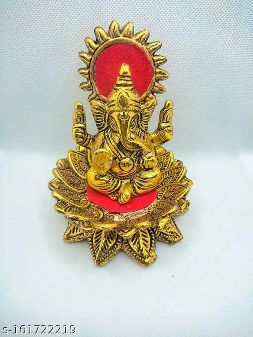 Colorful Ganesha figurine with intricate details, heavy metal material