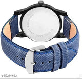 Black baseball cap, black sunglasses, blue watch with blue strap