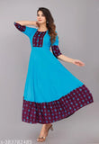 Rayon Anarkali Kurti and Sharara Set - Indian Fancy Women's Kurta with Three-Quarter Sleeves, available in sizes S to 4XL