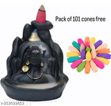Shiv Shankara Fountain Poly Resin Adiyogi Mahadev Statue with 101 free smoke backflow cones, Indian decorative showpiece