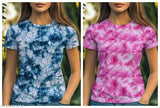 Premium Lycra T-Shirt Combo Women, dyed/washed, short sleeves, versatile wear, machine washable