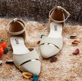 Synthetic embellished ballerinas by DINO-SHU, versatile women's shoes for casual or evening wear, India origin