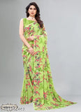Georgette printed floral sari and blouse set, pack of 2