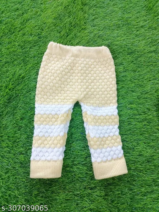 Woolen self-design pajama set for kids, warm winter wear in 0-3M, 0-6M, 3-6M sizes