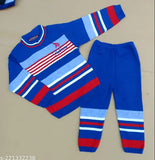 Kids sweater, stylish woolen printed full sleeve set, colorblocked design. Woolen sweater set for kids aged 9-5 years on display