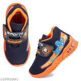 Blue light up sneakers with spider-man design, white soles