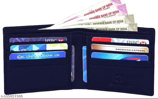 Solid leather men's gift hamper with RFID protection, includes 2-compartment MerchantNavy wallet (11cm x 9cm), essential accessory for modern gentlemen