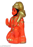 Red and yellow spiritual idol, religious sculpture, temple decor