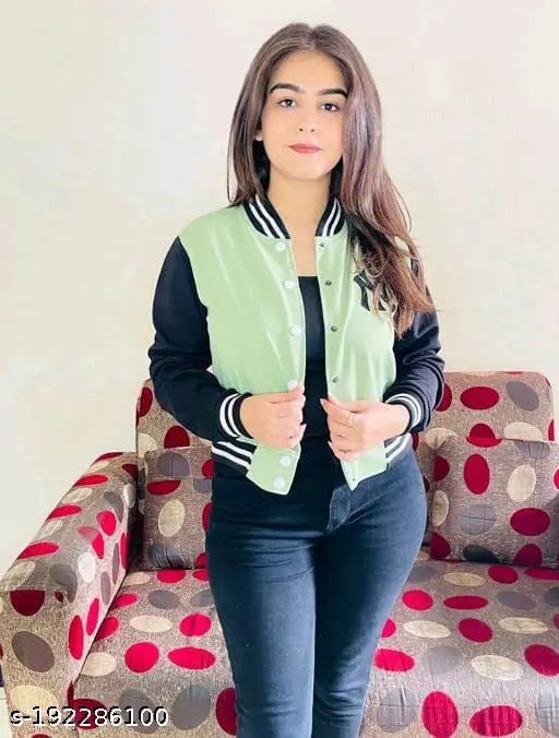 Cotton blend printed net waistcoat, urban latest women's jacket with long sleeves - size L (bust 40in, length 21in), made in India