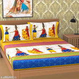 Pure cotton queen-sized double bedsheet (Vol 1), high thread count (104) for comfortable sleep, made in India