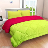 Red & Green PumPum Microfiber Reversible Comforter (100x90 inches), luxurious cotton blend king size