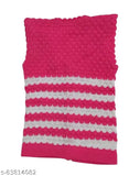Multicolor striped wool sleeveless sweater pack-2 for 1-2 year baby boys & girls, premium handmade inner wear for winter