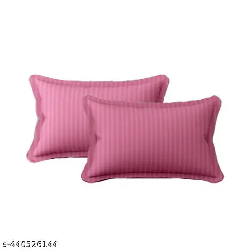 Kirat Decor Plain 210 Tc Satin Stripes bedsheets cotton single Bed with one Pillow Cover for Home Hotels Guest House (Size 60 * 90 Inches)