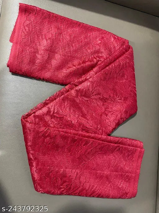 Maroon cotton blend net saree, self-design pattern, comfortable for casual wear