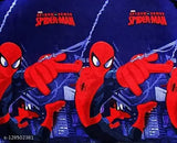 Red Spiderman cotton double bed sheet with cityscape design.