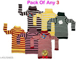 Boys And Girls Full Slvs Lining High Neck Sweaters Unisex Kids Boys and Girls Woollen High Neck Skivvy Pullover Sweaters for Winters Pack of 3