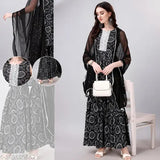 Sunshine yellow rayon kurta sharara set with nazmin dupatta - exquisite printed design, three-quarter sleeves