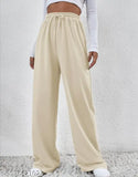 Cream pants, white shirt, casual sleepwear