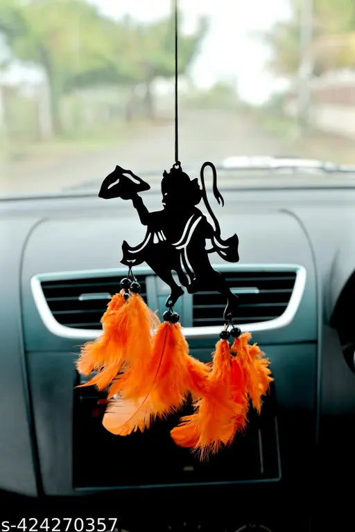 Handcrafted Car Dream Catcher Hanuman ji, Indian wall art for automobiles and homes, brings peaceful dreams
