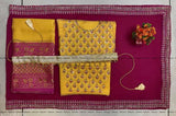 Sleeveless, embroidered Litchi Silk half saree for girls, Indian traditional kids' wear with matching net dupatta and belt