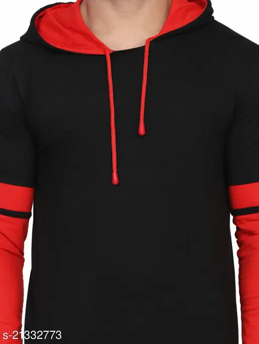 Trendy blue & white colorblocked full sleeve hoodie for men, cotton blend fabric, bio-dyed, India
