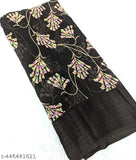 Gorgeous Goergeette Temple Border saree, black and gold hue with intricate floral embroidery detail