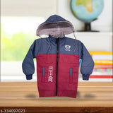 Boys navy nylon jacket with hood