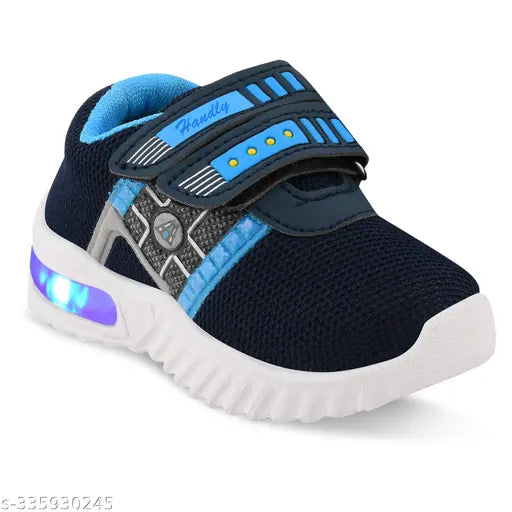Blue, Velcro, light-up LED casual sneakers for kids