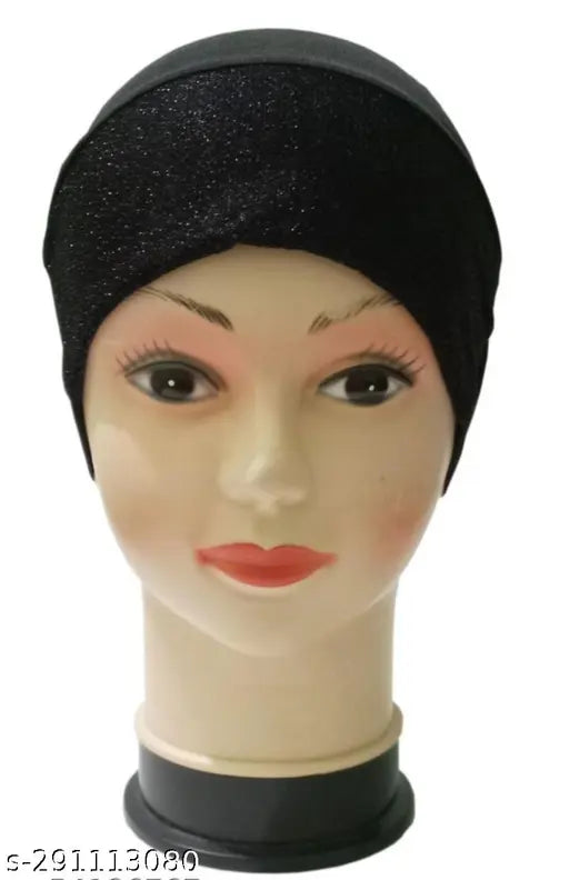 Black hijab cap with satin finish