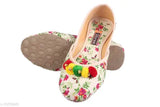 Textured PVC PU sole ballet flat, ethnic Rajasthani Jaipuri design for women's footwear, India-made shoe with textured net pattern