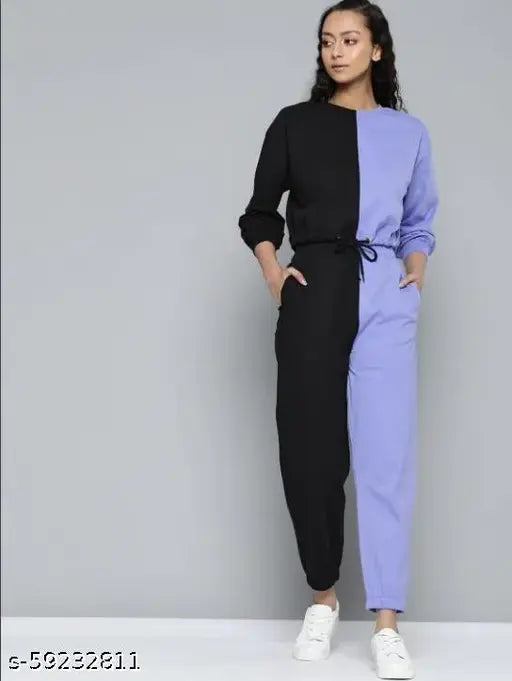 Colorblocked cotton women's two-piece, S-XL sizes for stylish Indian fashion