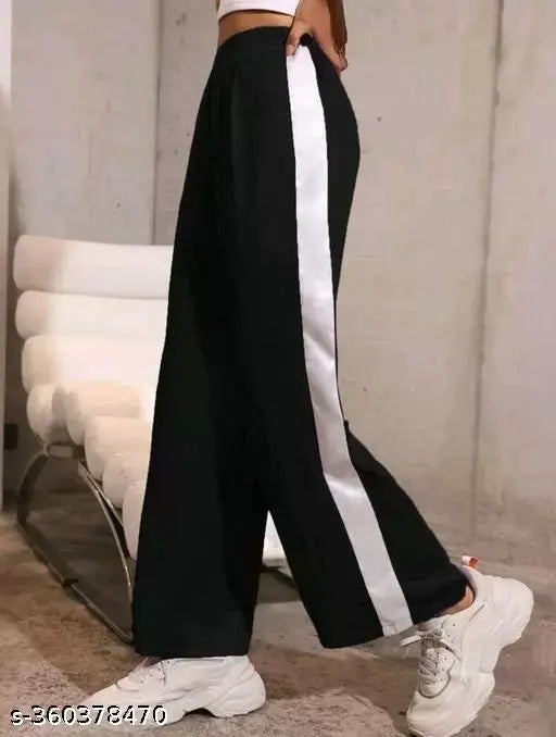 Women's black and white leggings with a high waist, made from stretchy material