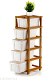 White plastic five compartment drawer organizer for home kitchen office, set of 12 containers