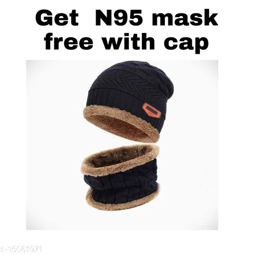 Women's fashionable trendy winter caps, black